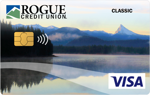 Visa Classic Credit Card featuring scenic artwork of Mt. Thielson with mountain landscape design